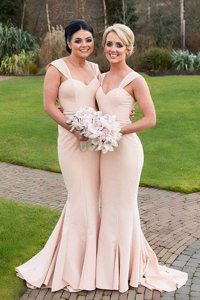 Mermaid Sleeveless Sweep Train Zipper With Train Ruching Prom Party Dress