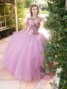 Glittering Scoop Long Sleeves Lace Up Floor Length Beading and Sequins Quinceanera Gown