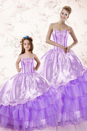 Rose Pink Organza Lace Up Sweet 16 Dresses Sleeveless Floor Length Beading and Sequins