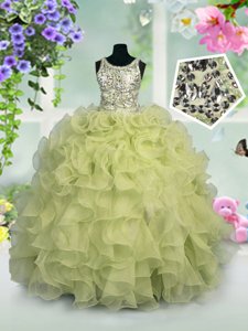 Trendy Halter Top Royal Blue Sleeveless Beading and Ruffles Floor Length Juniors Party Dress